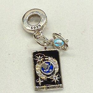 Silver and Blue bracelet charm